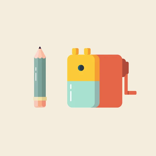 Crayon Taille Crayon Dans Style Plat Illustration Vectorielle — Image vectorielle
