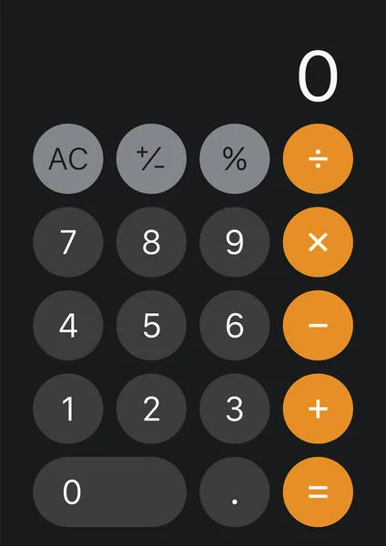 Przyciski Interfejsu Kalkulatora Ilustracja Wektora — Wektor stockowy