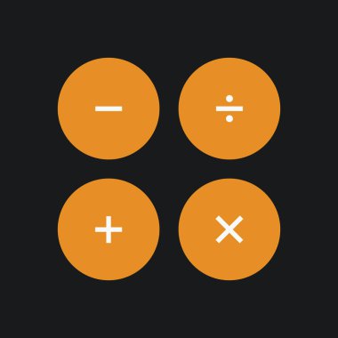 Arayüz düğmelerini hesapla. Vektör illüstrasyonu