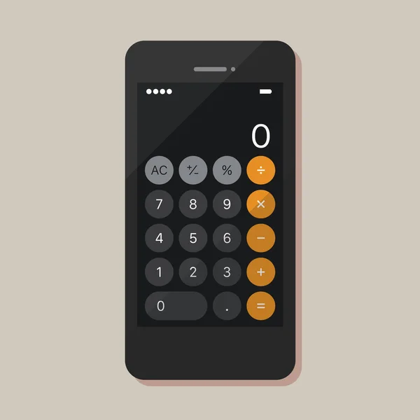 Application Calculatrice Sur Smartphone Illustration Vectorielle — Image vectorielle