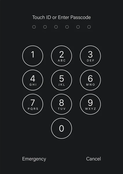 Toque Introduzca Pantalla Contraseña Ilustración Vectorial — Archivo Imágenes Vectoriales