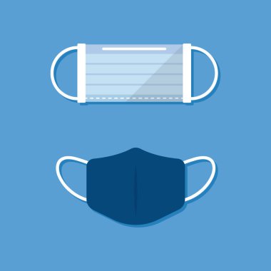 Koruyucu bez maske. Düz biçim Vektör illüstrasyonu