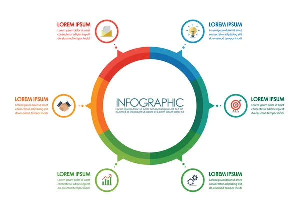 Κύκλος Πρότυπο Infographic Διάγραμμα Εικονογράφηση Διανύσματος — Διανυσματικό Αρχείο