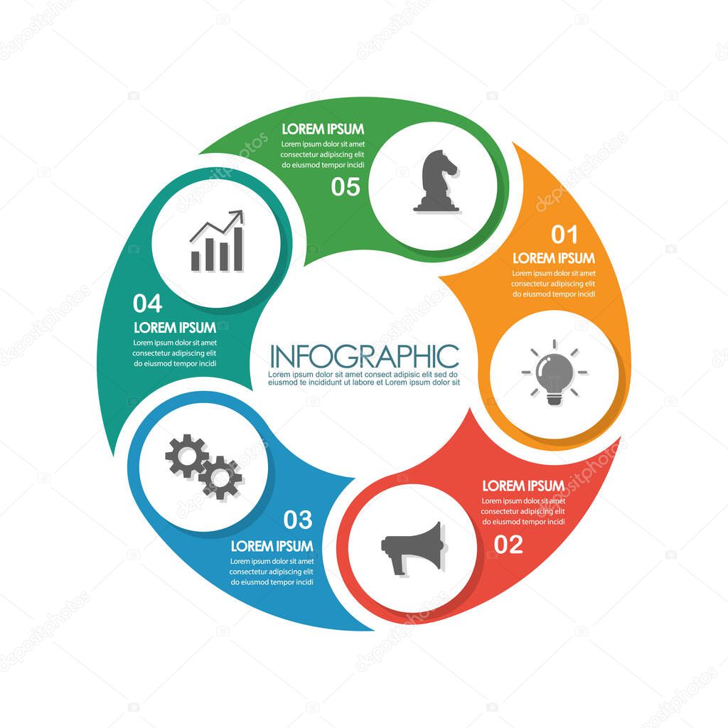 Circle chart infographic template. vector illustration