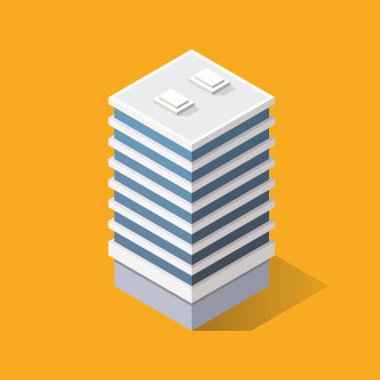 Isometric Modern Binası. Vektör illüstrasyonu