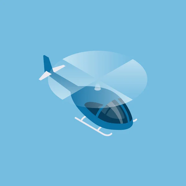 Letící Izometrický Pohled Helikoptéry Vektorová Ilustrace — Stockový vektor