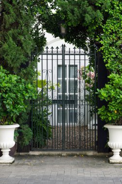 Vintage Bahçe çelik kapı kavisli