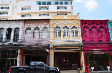 Phuket, Tayland - 15 Nisan 2014: eski Portekizli chino tarzı Phuket bina