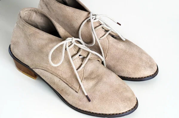Mulher sapatos de couro de camurça — Fotografia de Stock