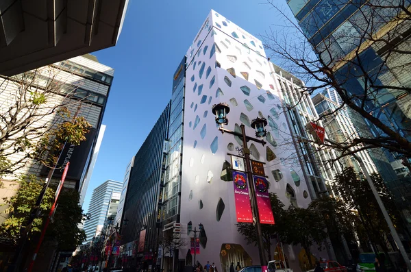 Tokyo, Japonya - 26 Kasım 2013: İnsanlar Ginza alanında Modern binasında alışveriş — Stok fotoğraf