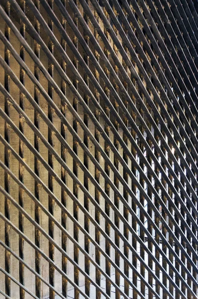 Ocelové desky na fasádě budovy moderní — Stock fotografie
