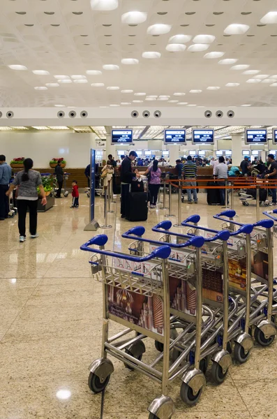 Mumbai, India - January 5, 2015: Passenger in Chhatrapati Shivaj International Airport. — Stock Photo, Image