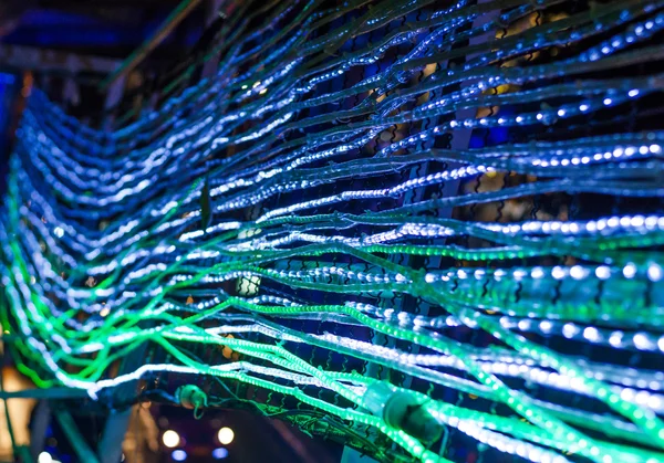 Close up of green LED lights — Stock Photo, Image