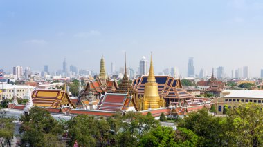 Grand Palace ve Emerald Buddha Tapınağı Bangkok havadan görünümü