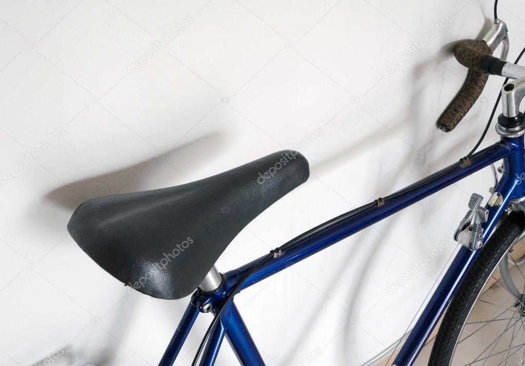 Leather saddle of touring bicycle