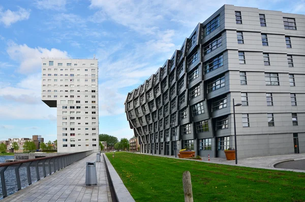 Almere, Netherlands - May 5, 2015: Exterior of modern apartment buildings in Almere. — Stock Photo, Image