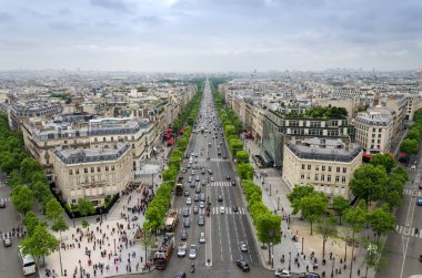 View of the Champs Elysees from the Arc de Triomphe in Paris clipart