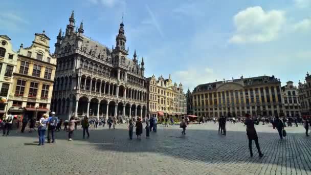 Βρυξέλλες, Βέλγιο - 13 Μαΐου 2015: Πολλοί τουρίστες που επισκέπτονται την Grand Place, την κεντρική πλατεία των Βρυξελλών. — Αρχείο Βίντεο