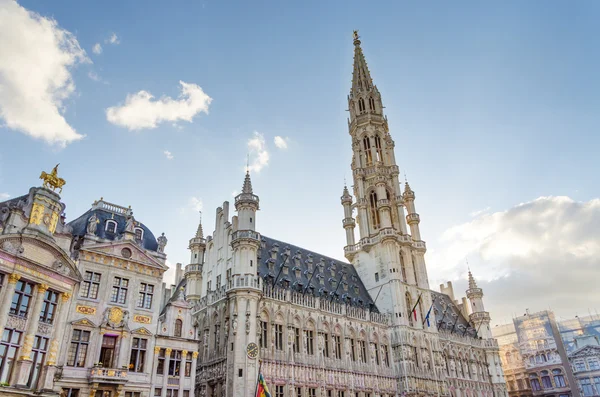 Rådhuset i Grand place, Bryssel — Stockfoto