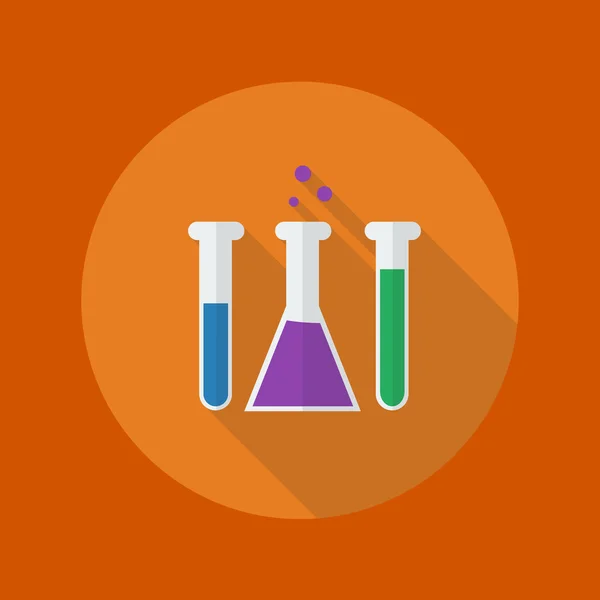 Education Flat Icon. Chemistry Bulb — Stockvector