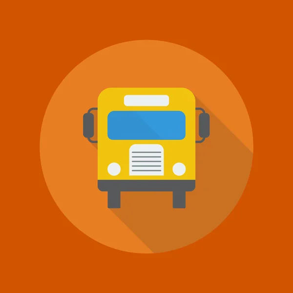 Освіта Плоска ікона. Шкільний автобус — стоковий вектор