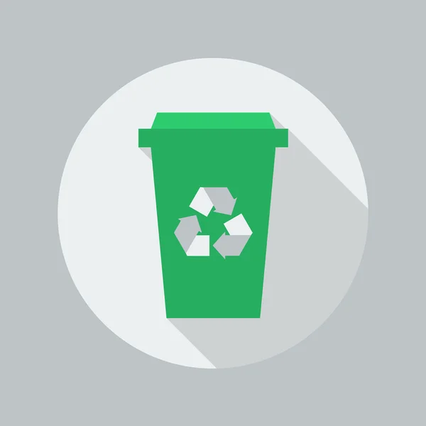 Eco Flat Icon. Recycle Bin — Stock Vector