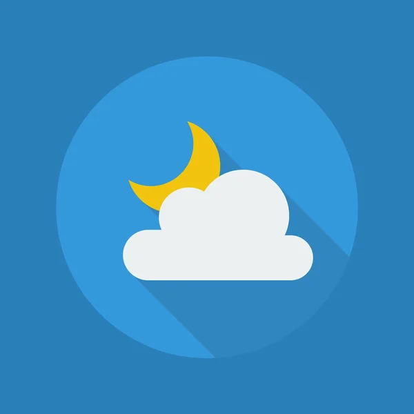 Плоская икона погоды. Частично облачная ночь — стоковый вектор
