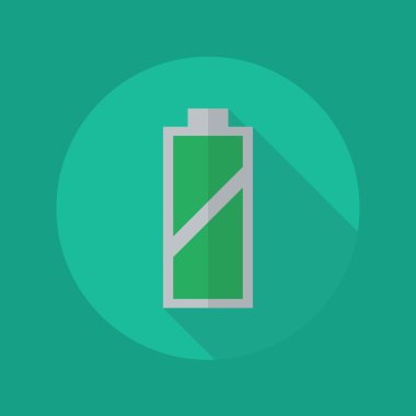 Teknoloji düz simgesi. Pil