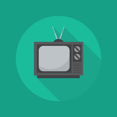 Teknoloji düz simgesi. Televizyon