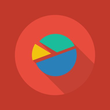 İş düz simgesi. Pasta grafiği