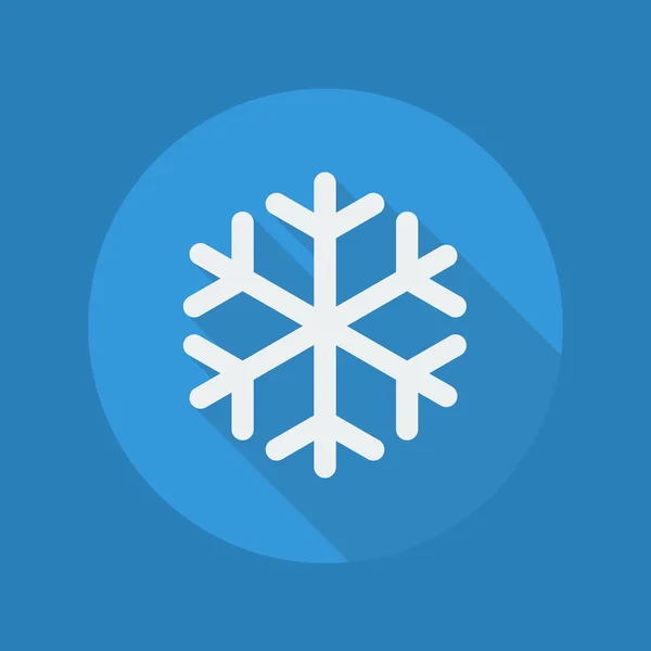 Platte pictogram van het weer. Sneeuwvlok — Stockvector