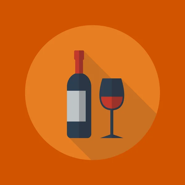 Icono plano de viaje. Vino — Vector de stock