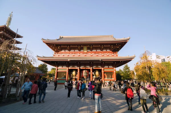 日本东京-2013 年 11 月 21 日: 游客参观佛教寺庙 — 图库照片