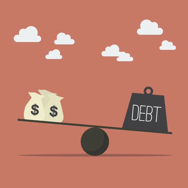 Balancing with income and debt — Stock vektor