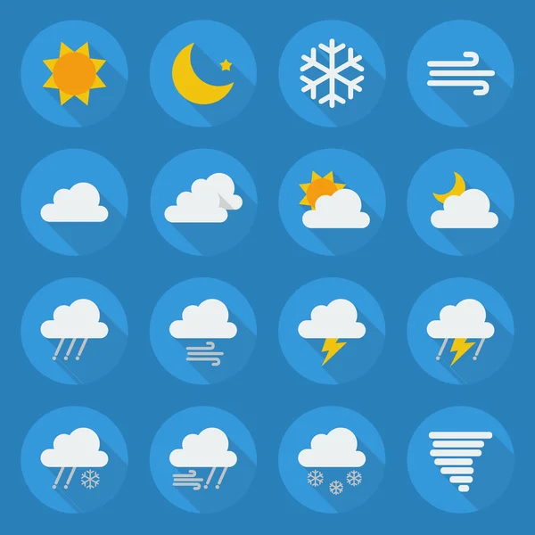 Wetter Flat Icon Set — Stockvektor