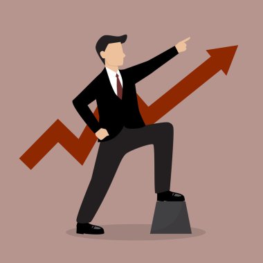 Businessman with graph up