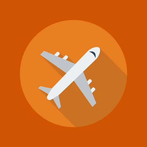 Icono plano de viaje. Avión — Vector de stock