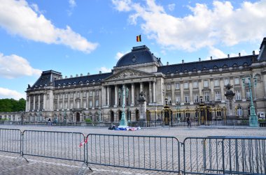 Brussels, Belgium - May 12, 2015: People visit The Royal Palace of Brussels.