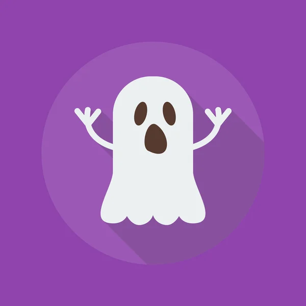 Halloween Flat Icon. Ghost — Stock Vector