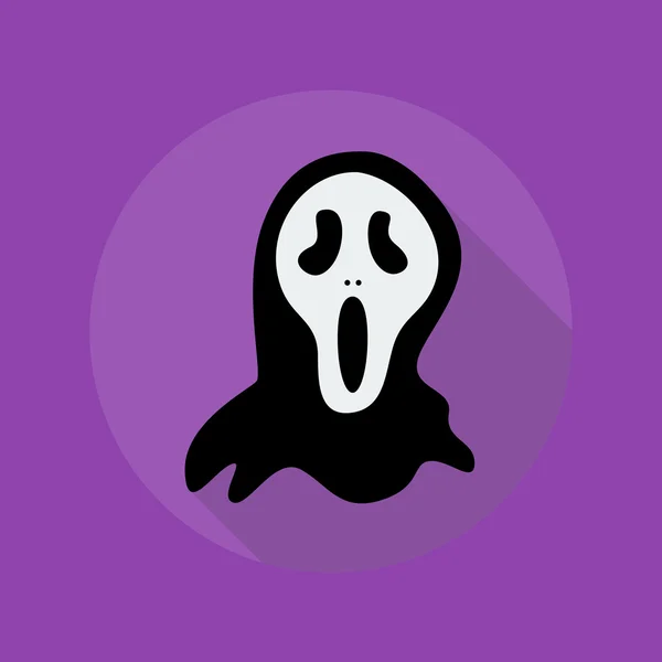 Halloween Flat Icon. Creepy ghost — Stock Vector