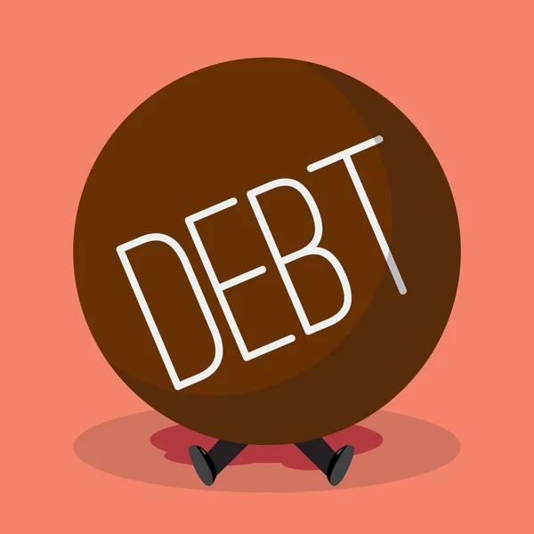 Nehéz adósság alatt üzletember — Stock Vector
