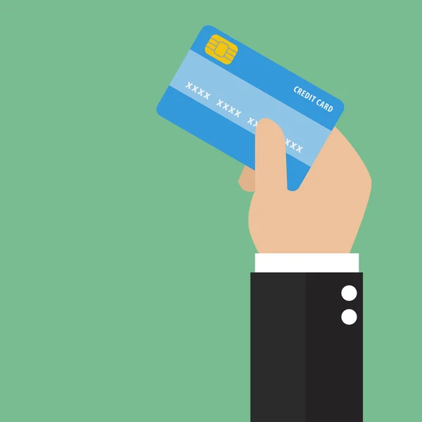 Zakenman hand bedrijf creditcard — Stockvector