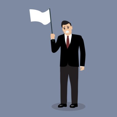 işadamı beyaz bayrak teslim tutar