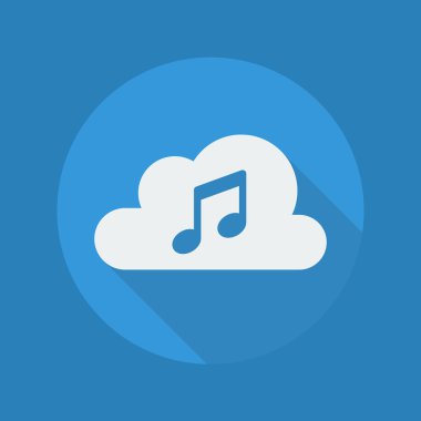 Cloud Computing düz simgesi. Müzik