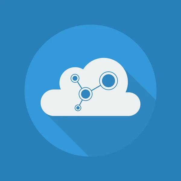 Cloud Computing Icona piatta. Social Network — Vettoriale Stock