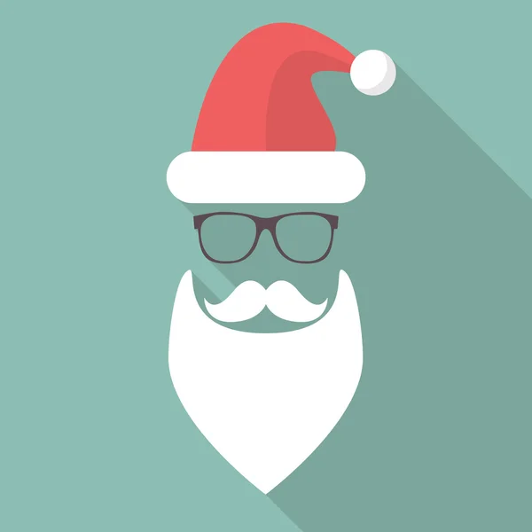 Καπέλο, γένια, μουστάκι και γυαλιά του Santa — Διανυσματικό Αρχείο