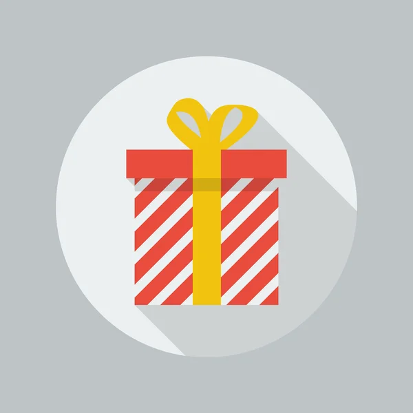 Icono del apartamento de Navidad. Caja de regalo — Archivo Imágenes Vectoriales
