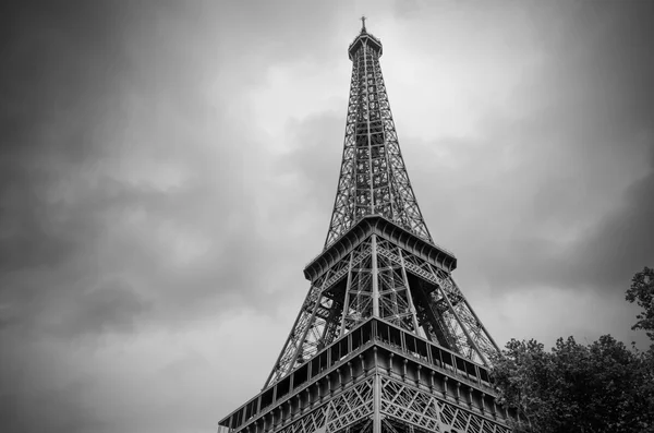 Torre eiffel en blanco y negro — Foto de Stock