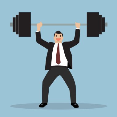 businessman lifting a heavy weight