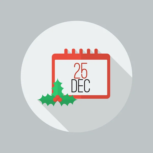 Christmas day calendar Flat Icon — Stock vektor